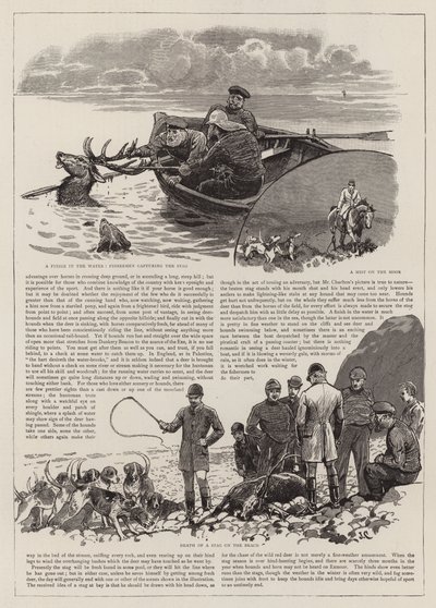 De jacht op het wilde rode hert op Exmoor door John Charlton